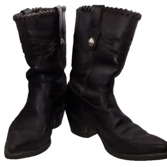 Harley-Davidson Ladies Black Leather Motorcycle Riding Boots Size 8M USA Made - Picture 15 of 16